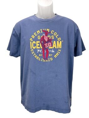 ICECREAM Premium Cold Goods Graphic T-Shirt Blue Men’s Large